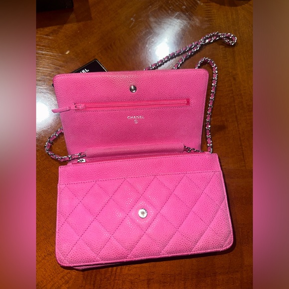 Chanel pink wallet on chain authentic. - Picture 7 of 8
